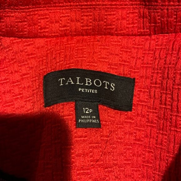 Talbots Red Double Breasted Jacket Size 12P - Picture 9 of 9